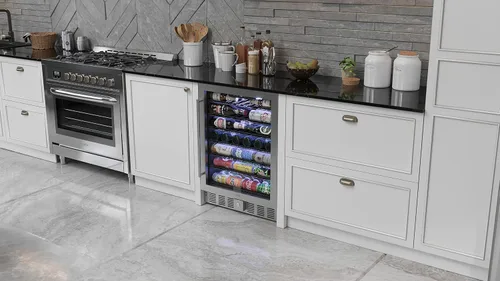 Miniatura 5 de KoolMore Refrigerador pequeño integrado de 15 pulgadas y enfriador de bebidas para latas de refrescos, latas de cerveza, alimentos y aperitivos