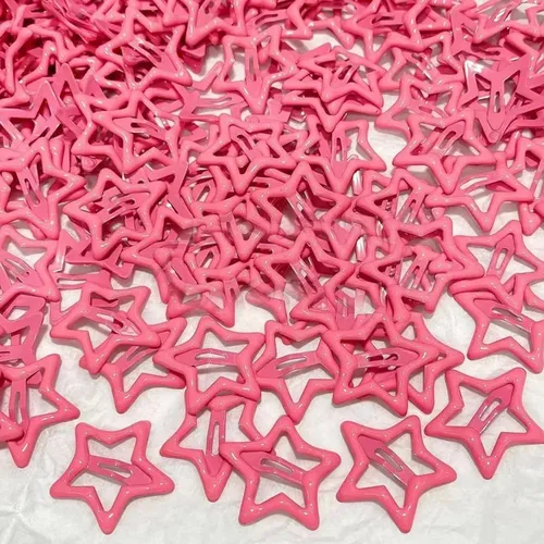 Miniatura 5 de 10 pinzas para el cabello con forma de estrella roja clara, pasadores para el cabello para niñas, pinzas pequeñas Y2K, antideslizantes, estrellas