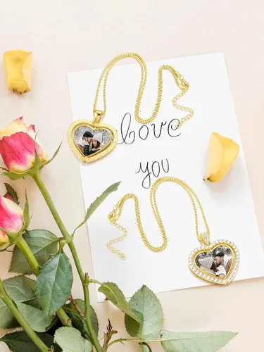 Miniatura 4 de Collar con foto de doble cara, colgante de foto personalizado, collar con colgante giratorio personalizado, collares de fotos personalizados