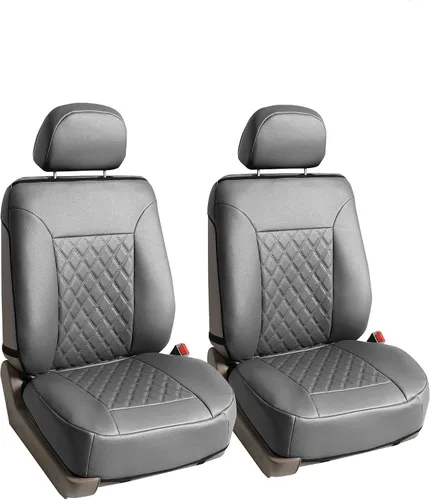 Miniatura 9 de FH Group Cojines para asiento delantero de lujo de piel sintética con patrón de diamantes para coche, viene con fundas para reposacabezas (azul)