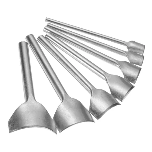uxcell 7 perforadores de cuero en forma de arco, de 0.394 a 1.575 pulgadas, cortador de cuero, cortador de extremo de cinturón, herramienta de