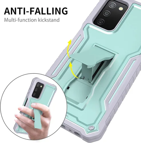 Miniatura 7 de Funda para Samsung Galaxy A03s 5G, protección de grado militar a prueba de golpes con protector de pantalla HD de vidrio templado y soporte
