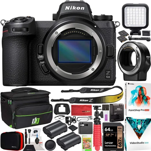 Miniatura 12 de Cuerpo de cámara sin espejo Nikon Z6II + Kit de lente NIKKOR Z 24-70mm f/4 S 1663 Formato FX de fotograma completo 4K UHD con maletín de viaje Deco