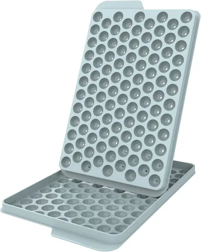 WIBIMEN Bandejas Mini para Cubitos de Hielo, Bandejas Pequeñas y Redondas de Hielo en Forma de Guijarro Triturado para Congelador con Tapa - Para