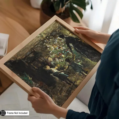 Miniatura 5 de Poster Master Impresión de pintura vintage de árbol de Navidad, póster retro de vacaciones, arte de invierno, diseño abstracto melancólico de pared