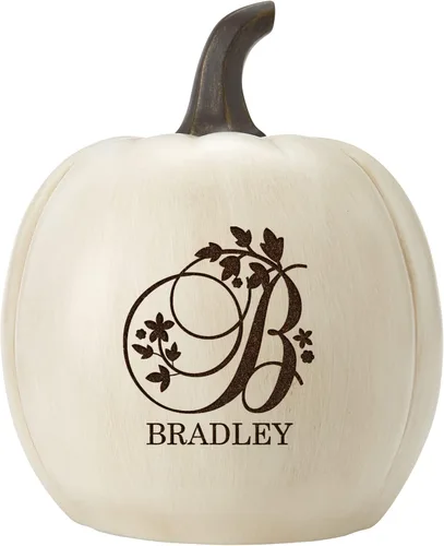 Miniatura 17 de Let's Make Memories - Lámpara de calabaza con nombre - Adorno de otoño - Calabaza luminosa de uso interior/exterior - Nombre e iniciales