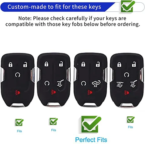 Miniatura 2 de Funda para llavero GMC con llavero de moda para GMC Acadia Terrain Yukon Chevy Suburban Tahoe Smart Key (5 botones rosa), Rosa de 5 botones