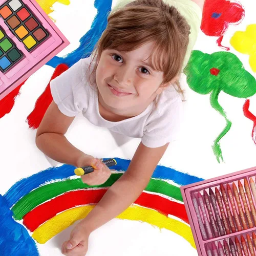 Miniatura 5 de Sunnyglade Juego de arte de lujo de 145 piezas, caja de arte de madera y kit de dibujo con crayones, pasteles al óleo, lápices de colores, pastillas