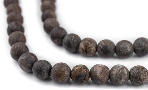 Miniatura 181 de The Bead Chest Cuentas de Jade Blanco Mate Redondas (8mm): Piedra Preciosa Orgánica Redonda Esférica de Energía con Poder de Sanación para Hacer