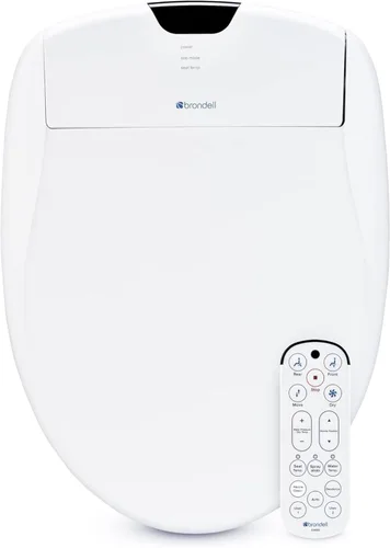 Brondell Asiento de inodoro con bidé S1400, asiento de inodoro inteligente, doble de acero inoxidable, boquilla autolimpiante con tecnología Clean