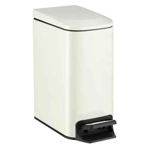 Miniatura 15 de TIPGO Cubo de basura delgado para baño con tapa de cierre suave, pedal de paso, cubo de basura de acero inoxidable de 6 litros/1.6 galones, cubos
