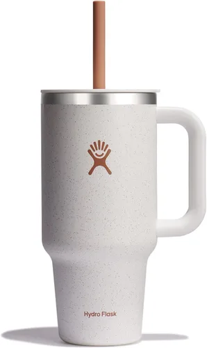 Miniatura 84 de Hydro Flask Vaso de Viaje con Asa, Tapa y Pajita - Acero Inoxidable Aislado en 24 Oz Aloe
