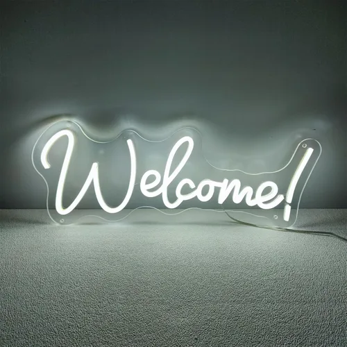 Miniatura 5 de Letrero de neón de bienvenida para decoración de pared, letreros LED, decoración de fiesta de Navidad, luces de neón para despedida de soltera