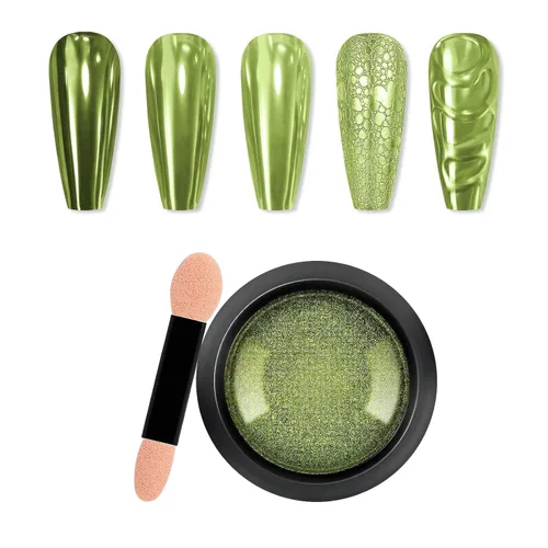 Miniatura 22 de Polvo de uñas cromado de espejo metálico para uñas de gel, polvo holográfico de cromo, para decoración de uñas en el hogar, salón de bricolaje