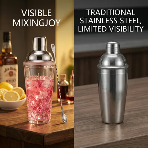 Miniatura 7 de Coctelera de cristal, 14.5 onzas, coctelera de Martini con colador para barras, whisky, cócteles, color plateado