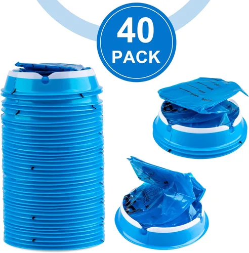 Miniatura 2 de Paquete de 40 bolsas de vómito desechables, resistentes a fugas, bolsa portátil azul para vómitos, 33.8 fl oz Emesis Vomit, vómito para vómito