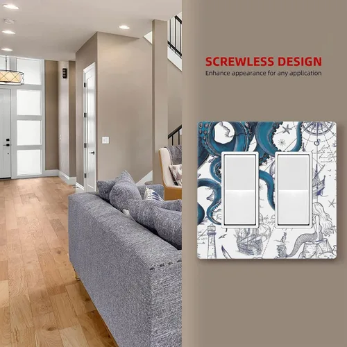 Miniatura 657 de Cubiertas de placa de pared de 3 gang con interruptor de luz de triple palanca, en negro y dorado con esplendor de oro rosa, estampado floral