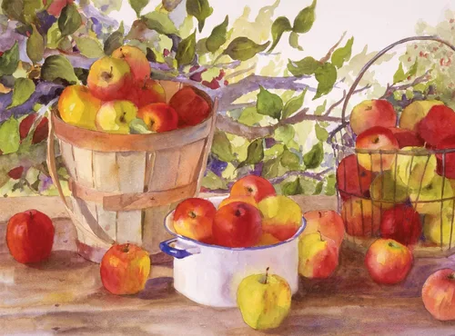 Ledgebay Pintura por números, para adultos, de principiantes a avanzados, divertidos proyectos de arte y manualidades, Cosecha de manzana, 16 x 20