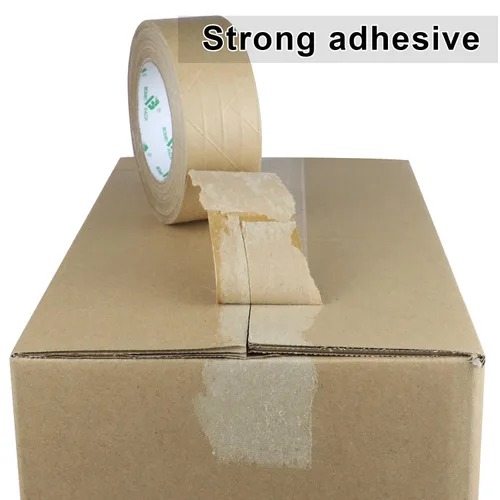 Miniatura 4 de BOMEI PACK Paquete de 2 cintas de papel kraft reforzadas, cinta de embalaje autoadhesiva de papel engomado, para embalaje resistente, envío, mudanza