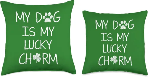 Miniatura 3 de Día de San Patricio regalos para los amantes de los perros con impresión de pata My Dog is My Lucky Charm Shamrock Shirt St Patrick's Day Throw