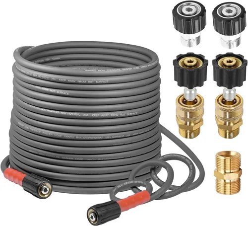Kit de manguera y adaptador de repuesto para lavadora y varitas de energía eléctrica Sun Joe M22, 2 adaptadores M22-0.591 in, rosca M22-0.551 in y