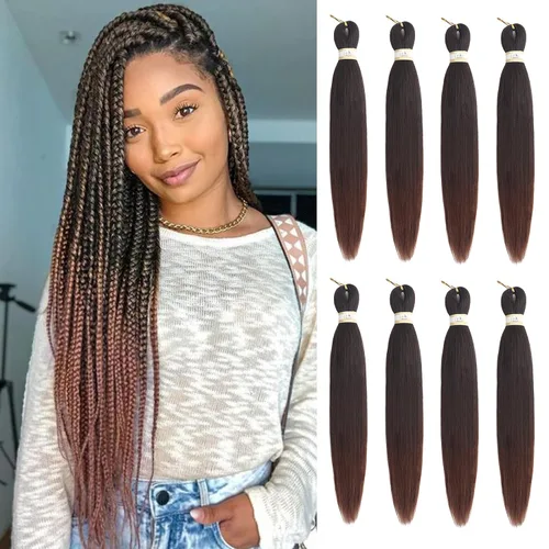 Miniatura 62 de Beyond Beauty - Trenzas preestiradas de cabello profesional sin picazón, ajuste de agua caliente, fibra sintética, textura Yaki, extensiones