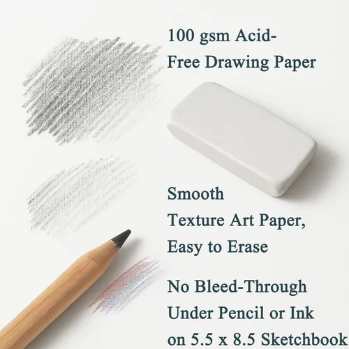 Miniatura 6 de Cuaderno de bocetos pequeño de 5.5 x 8.5 pulgadas, paquete de 2 mini blocs de bocetos en espiral superior, tapa dura pequeña, 100 hojas cada una