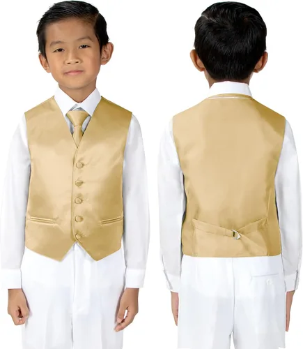 Miniatura 4 de Spring Notion - Conjunto de chaleco de esmoquin de satén para niños (4 piezas)