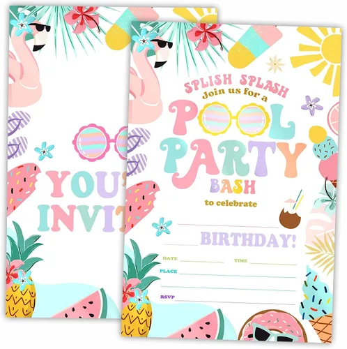 Miniatura 7 de AWSICE Invitaciones de cumpleaños de baloncesto, 20 tarjetas de invitación con sobres, tarjetas de invitación deportivas de doble cara para fiesta