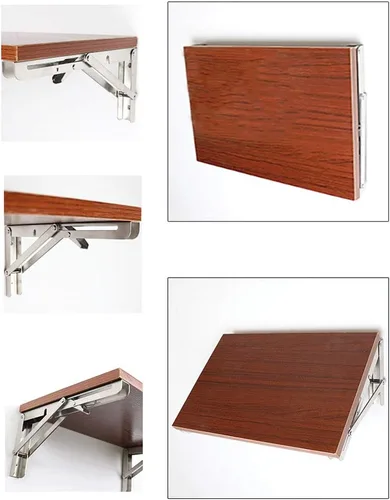 Miniatura 5 de Soportes de estante triangulares de acero inoxidable plegables de alta resistencia, soporte de estante montado en la pared para oficina en casa