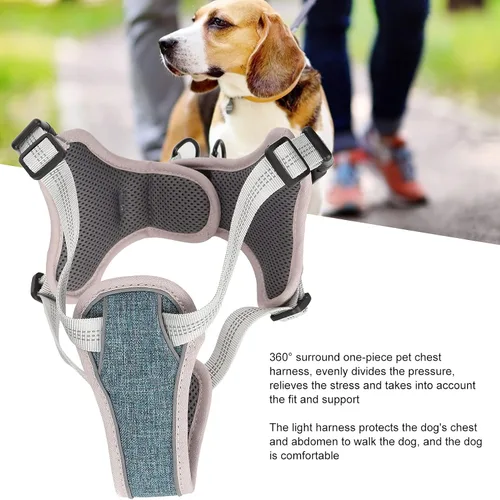 Miniatura 4 de Dog Vest Harness, Adjustable Reflective No Pull Chest Harness for Large Medium Dogs, Polyester Nylon Outdoor Walking Safety Strap (S)