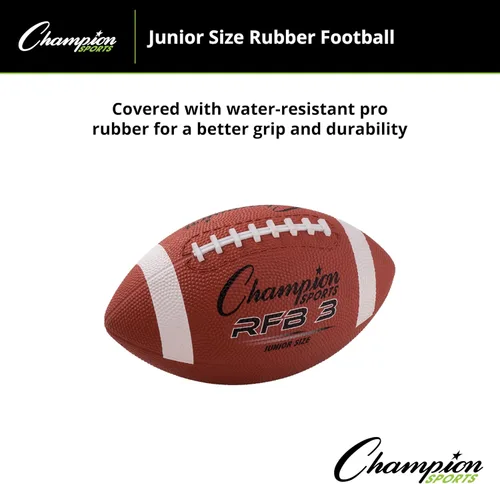 Miniatura 2 de Champion Sports Rubber Football Durable All-Weather Football with Enhanced Grip - Backyard Play & Training Pee Wee to Official Sizes