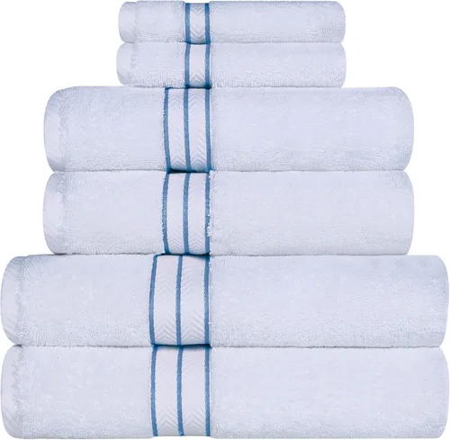 Miniatura 101 de Juego de toallas de baño de algodón turco ultra suave de Superior, juego de 2 piezas, toallas para la ducha, baño, artículos esenciales para el Latte