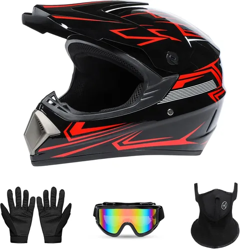 Miniatura 11 de Youth Sport Full-Face Helmet for BMX, Mountain Bike & Off-Road Motocross Helmet, DOT Certified Motorcycle Helmet for Dirt Bike & ATV, Lightweight