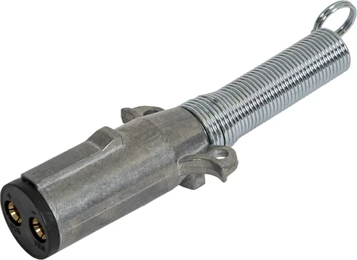 Miniatura 6 de Buyers Products - Conector de remolque de zinc fundido a presión de 2 vías, lado del remolque, pasadores horizontales con resorte, TC2002, PLATA
