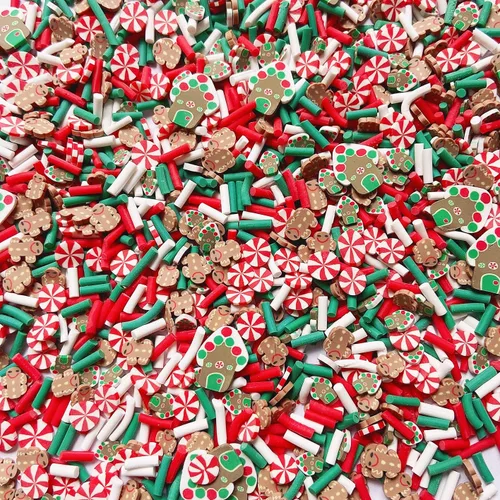 Miniatura 4 de EHOPE Rebanadas de Navidad, chispas falsas de resina, chispas de caramelo falso, gránulos de arcilla, chispas de polímero, rodajas de arcilla Casa