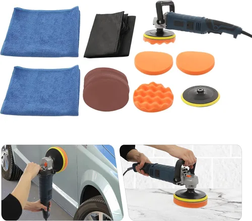 Miniatura 3 de Máquina pulidora de automóvil, kit de pulido eléctrico profesional de 1580 W, juego de pulidor de automóvil resistente con 7 velocidades variables