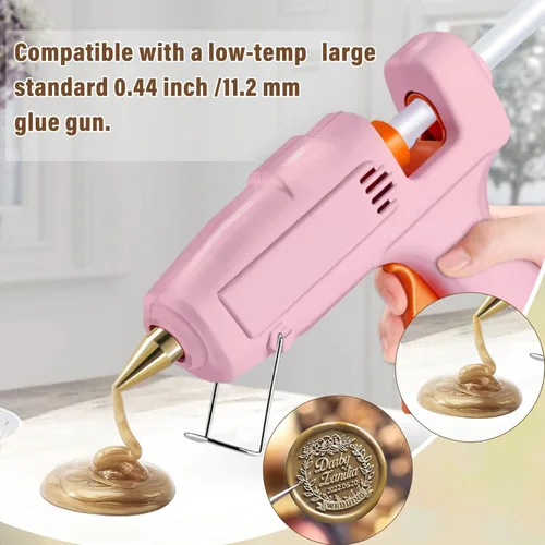 Miniatura 5 de PAXCOO - 20 varillas de cera para sellar, pistola de pegamento para invitaciones de boda, cartas, sobres, tarjetas y manualidades (oro antiguo)
