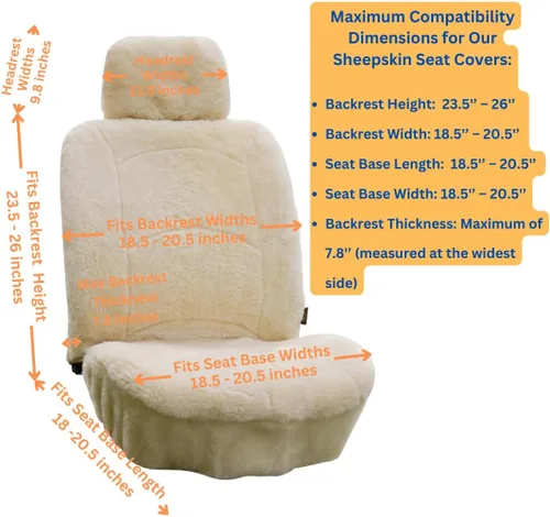 Miniatura 5 de Funda de asiento de piel de oveja auténtica, funda de asiento de piel de cordero, funda de asiento de automóvil de invierno, funda de asiento