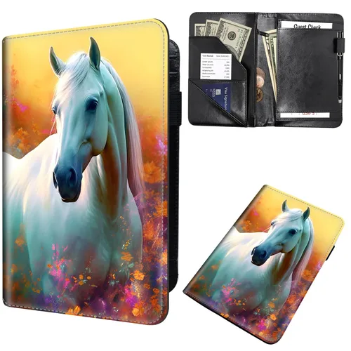 Miniatura 21 de Libros de mesero para camarera, cartera de cuero para camarero con cremallera, soporte para recibos, para camarero, camarero, accesorios