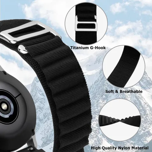 Miniatura 3 de Paquete de 4 correas de nailon tejidas Alpine Loop compatibles con Samsung Galaxy Watch 7, 6, 5, 4, 1.732 in, 1.575 in, Watch 5 Pro de 1.772