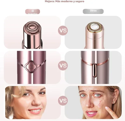 Miniatura 5 de Depilación facial para mujeres, removedor de vello facial eléctrico sin dolor recargable para cara, labios, barbilla con 2 cabezales de repuesto