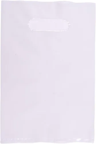 Miniatura 14 de ysmile Bolsa de plástico para compras para pequeñas empresas, bolsa de polietileno para mercancías con asa troquelada de gran tamaño 11.8x15.8