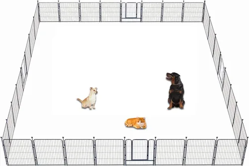 Miniatura 18 de Corralito para perros, 32/40/45 pulgadas de altura resistente, plegable para interiores y exteriores antioxidante, cerca de ejercicio para perros