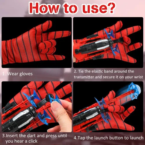 Miniatura 4 de 2 Piezas Lanzador de Telaraña de Muñeca - Lanzatelarañas de Alta Precisión para Cosplay, Juego de Roles y Diversión al Aire Libre - Correa