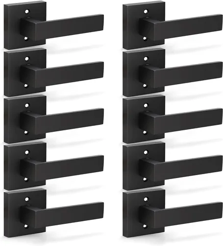 Miniatura 26 de KNOBWELL Paquete de 6 manijas de puerta falsas de color negro mate para puerta interior de armario, pasillo interior, manijas de puerta cuadradas