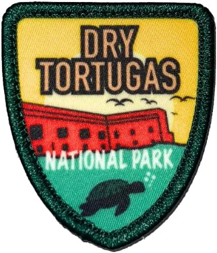 Parche de Parque Nacional Dry Tortugas – Accesorios de viaje, mochila, sombrero, visera solar, parches morales de gancho y bucle