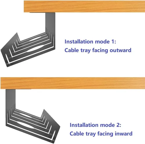 Miniatura 4 de Organizador de cables debajo del escritorio para un fácil montaje, organizador de cables de metal debajo del escritorio para oficina, hogar