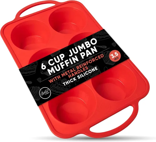 Miniatura 17 de BAKE BOSS Molde de Silicona Confetti para Muffins Jumbo de 6 Cavidades–Moldes Antiadherentes para Cupcakes para Hornear, Moldes de Silicona Grandes