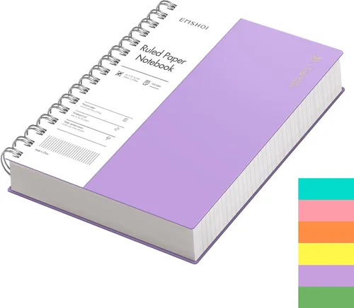 Miniatura 21 de EMSHOI Cuaderno de espiral A4 con rayas universitarias, 11.2" X 8.27", 300 páginas/150 hojas, páginas perforadas fáciles de rasgar, papel grueso